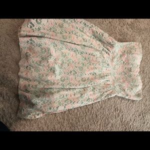 Strapless lace dress